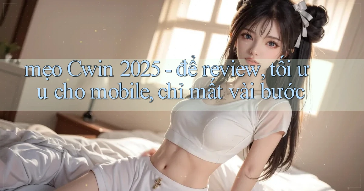 mẹo Cwin 2025   để review, tối ưu cho mobile, chỉ mất vài bước